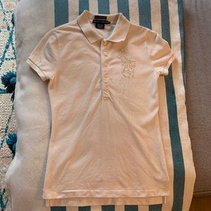 RARE Ralph Lauren cotton pique polo with beaded logo